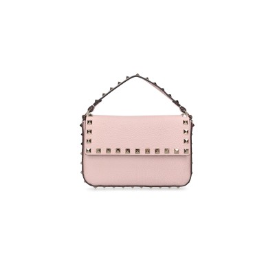VALENTINO GARAVANI SMALL ROCKSTUD LEATHER TOP HANDLE BAG WW2P0W07VSH-P45 (19*13.5*3cm)